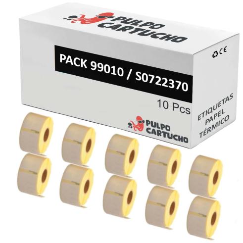 Compatível PACK 10X DYMO LABELWRITER 99010 Etiquetas de Endereço Standard em Papel Térmico