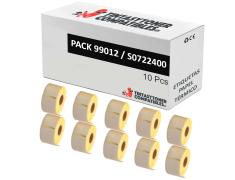 Compatíveis PACK 10X DYMO LABELWRITER 99012 Etiquetas de Endereço Grandes de Papel Térmico