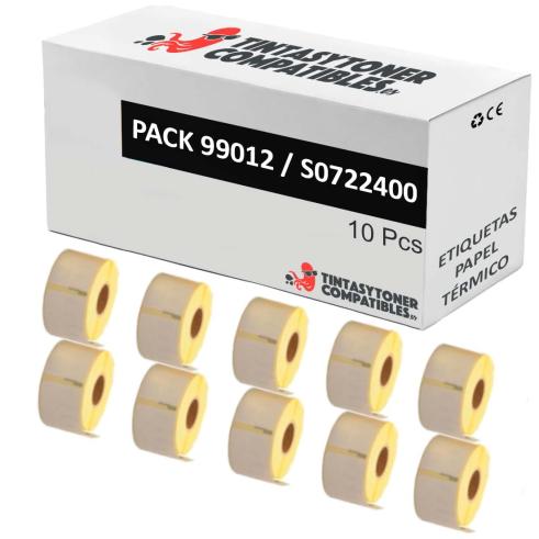 Compatíveis PACK 10X DYMO LABELWRITER 99012 Etiquetas de Endereço Grandes de Papel Térmico