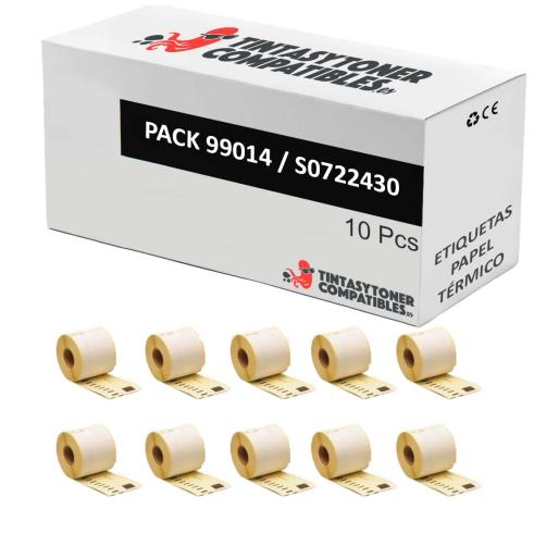 Compatíveis Pack 10X DYMO LABELWRITER 99014 Etiquetas de Remessa de Papel Térmico