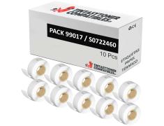 Compatíveis PACK 10X DYMO LABELWRITER 99017 Etiquetas para Pastas de Papel Térmico