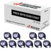 Compatível Pack 10x Dymo LetraTag S0721530 Preto / Transparente