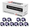 Compatível Pack 10x Dymo LetraTag S0721530 Preto / Transparente