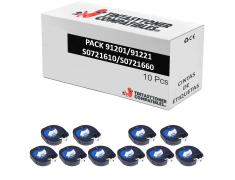 Compatível PACK 10X Dymo LetraTag S0721610/S0721660 Preto / Branco