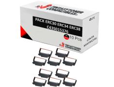 Compatível Pacote 10x Epson ERC30 ERC34 ERC38 Preto/Vermelha