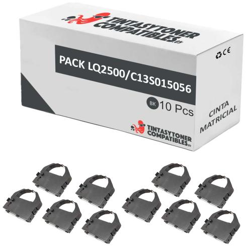 Compatível Pack 10x Epson LQ-2500 Preto Fita Matrix