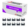 Compatível Pack 10x Epson LQ-2500 Púrpura Fita Matrix