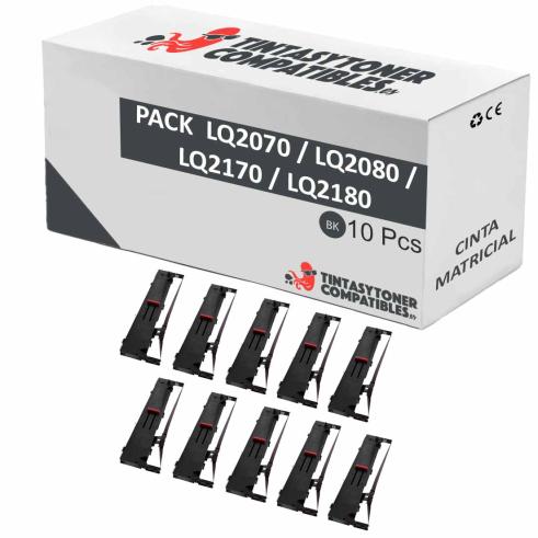 Compatível PACK 10X Fita de matriz EPSON LQ2070 / LQ2080 / LQ2170 / LQ2180