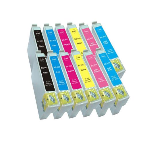 Pacote compatível 12 x EPSON T0801/2/3/4/5/6
