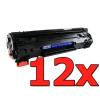 Pacote compatível 12 x HP CB435A Preto
