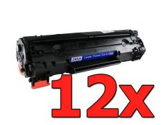 Pacote compatível 12 x HP CB435A Preto