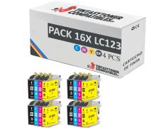 Pacote compatível 16 x BROTHER LC-123 Premium