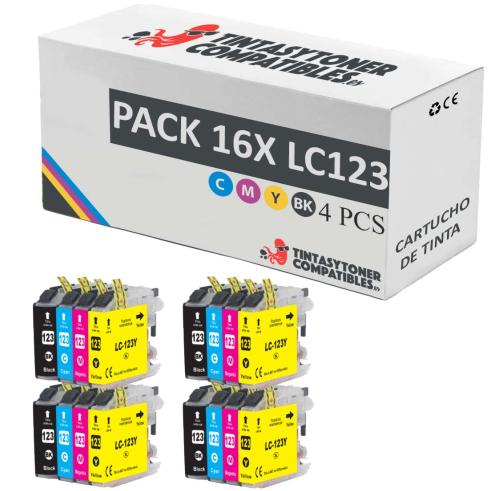 Pacote compatível 16 x BROTHER LC-123 Premium