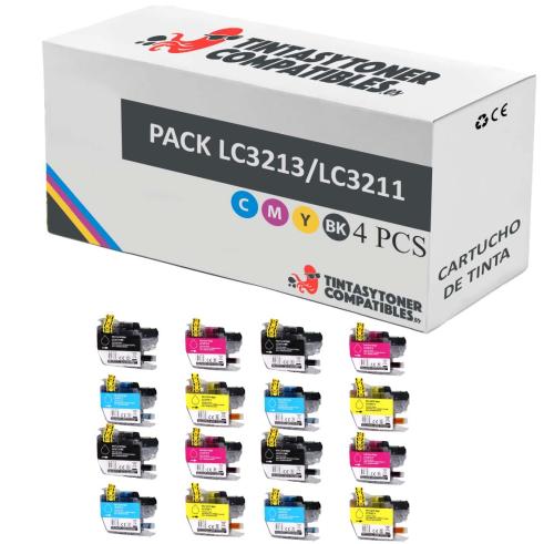 Pacote compatível 16 x BROTHER LC-3213 / LC3211 XL