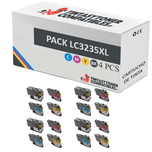 Compatível Pack 16x Brother LC3235 XL / LC3233