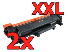 Pacote compatível 2 X Brother TN-2420 XXL