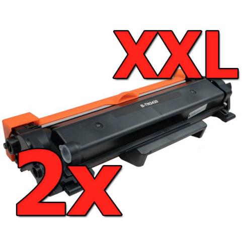 Pacote compatível 2 X Brother TN-2420 XXL