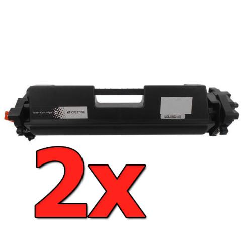 Pacote compatível 2 x HP CF217A Premium Chip