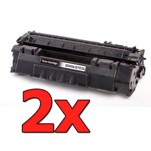 Pacote compatível 2 x HP Q5949A Preto