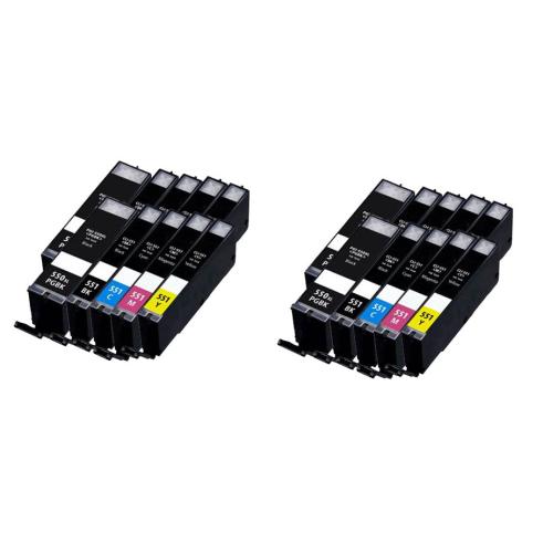 Pacote compatível 20 x CANON PGI-550 CLI-551