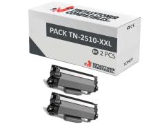 Compatível Pack 2x Brother TN-2510-XXL Preto