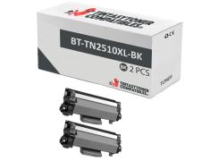 Compatível Pack 2x Brother TN2510XL Preto