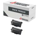 Compatível Pacote 2x Brother TN3610 Preto