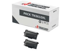 Compatível Pacote 2x Brother TN3610XL Preto