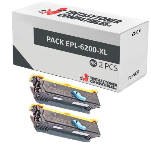 Compatível Pacote 2x Epson EPL 6200 (Alta Capacidade)