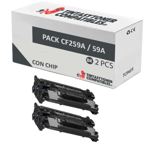 Compatível Pack 2x HP CF259A (Com Chip)