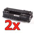 Compatível com  Pacote 2 x HP Q7553A Preto