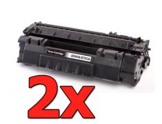 Compatível com  Pacote 2 x HP Q7553A Preto