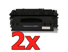 Compatível com  Pacote 2 x HP Q7553X Preto