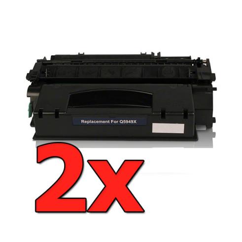 Compatível com  Pacote 2 x HP Q7553X Preto