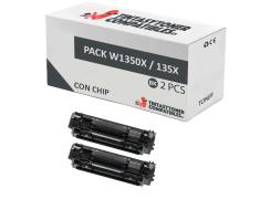 Compatível Pack 2x HP W1350X preto (com chip)