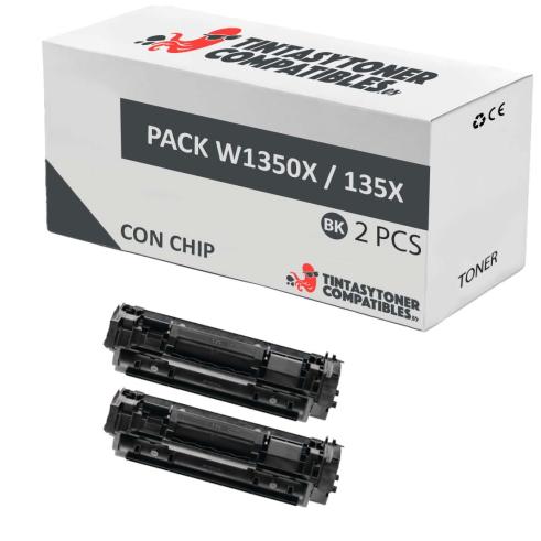 Compatível Pack 2x HP W1350X preto (com chip)