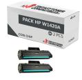 Compatível Pacote 2x HP W1420A Preto (com chip)