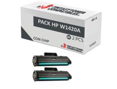 Compatível Pacote 2x HP W1420A Preto (com chip)