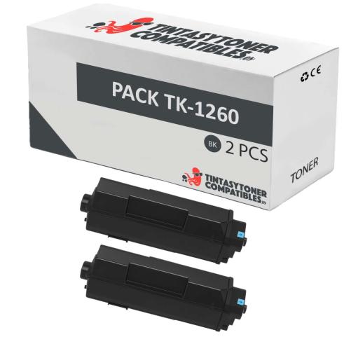 Compatível Pack 2x Kyocera TK1260 Preto