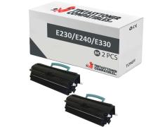 Compatível Pacote 2x Lexmark E230 / E240 / E330 Preto