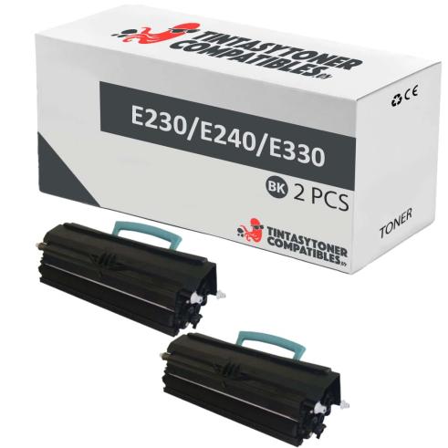 Compatível Pacote 2x Lexmark E230 / E240 / E330 Preto