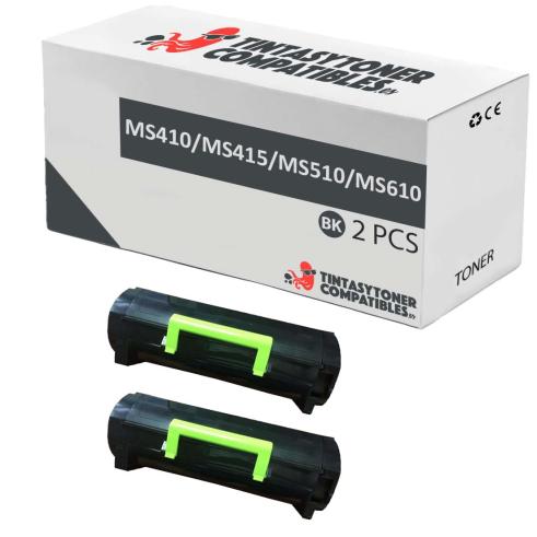 Compatível Pacote 2x Lexmark MS410/MS415/MS510/MS610