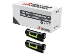 Compatível PACK 2X Lexmark MS417 / MS517 / MS617 / MX417 / MX517 / MX617 Preto