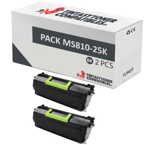 Compatível Pacote 2x Lexmark MS810 / MS811 / MS812 (25k) 52D2H00 / 522H