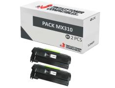Compatível Pacote 2x Lexmark MX310 / MX410 / MX510 / MX511 / MX611