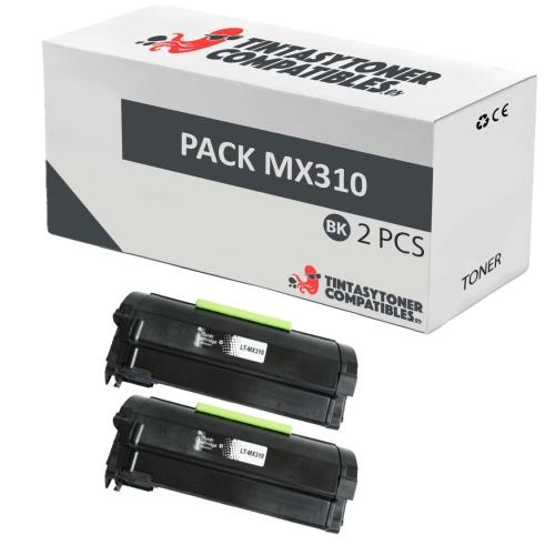 Compatível Pacote 2x Lexmark MX310 / MX410 / MX510 / MX511 / MX611