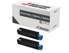 Compatível pack 2x OKI B401 / MB441 / MB451