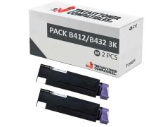Compatível Pack 2x OKI B412 / B432 / B512 / MB472 / MB492 / MB562 (3K)