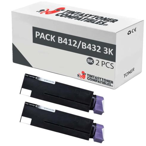 Compatível Pack 2x OKI B412 / B432 / B512 / MB472 / MB492 / MB562 (3K)