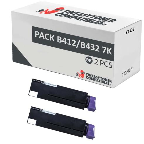 Compatível Pack 2x OKI B412 / B432 / B512 / MB472 / MB492 / MB562 (7k)